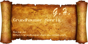 Grundhauser Henrik névjegykártya